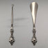 1913 British Antique Pure Silver Handle Shoehorn Button Hook Set ES Barnsley